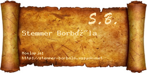 Stemmer Borbála névjegykártya